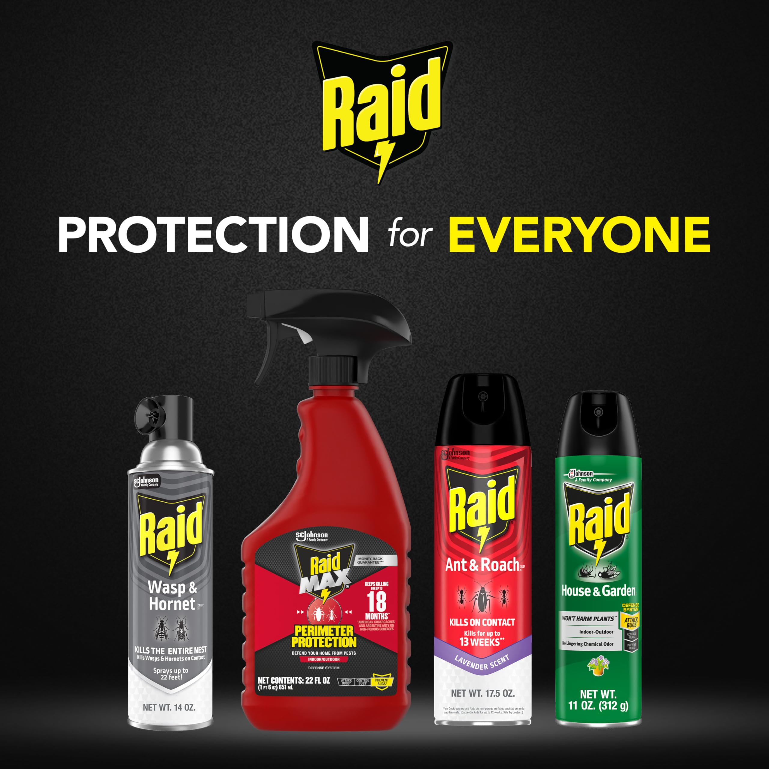 Raid Wasp & Hornet Killer Spray, Bug Killer Kills the Entire Nest, 14 Oz, 2 Count - Image 8