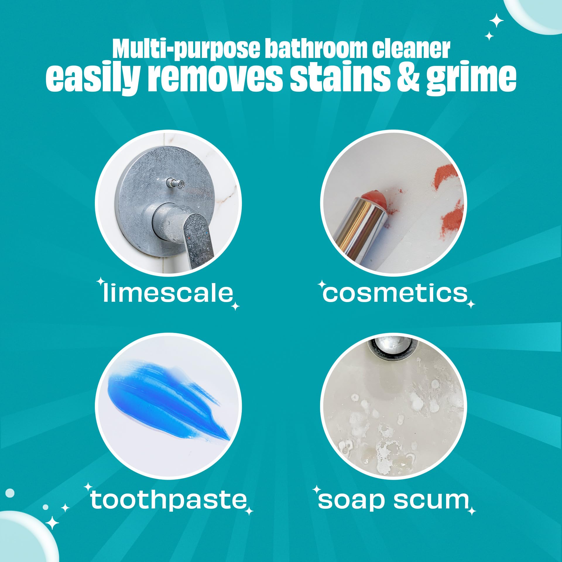 Scrubbing Bubbles Easy Clean Foaming Bleach-Free Bathroom All Purpose Cleaner, Fast-Acting Foam Cleans Limescale, Dirt and Grime on Showers, Sinks, Toilets, Tiles, Counters, & More, 32oz Spray - Image 3