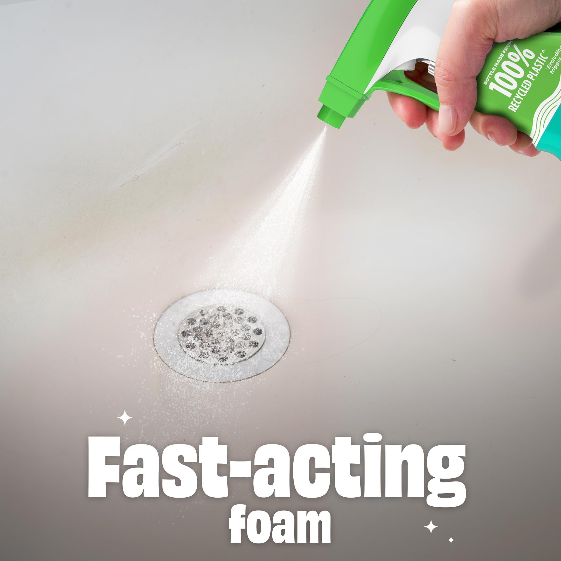 Scrubbing Bubbles Easy Clean Foaming Bleach-Free Bathroom All Purpose Cleaner, Fast-Acting Foam Cleans Limescale, Dirt and Grime on Showers, Sinks, Toilets, Tiles, Counters, & More, 32oz Spray - Image 5