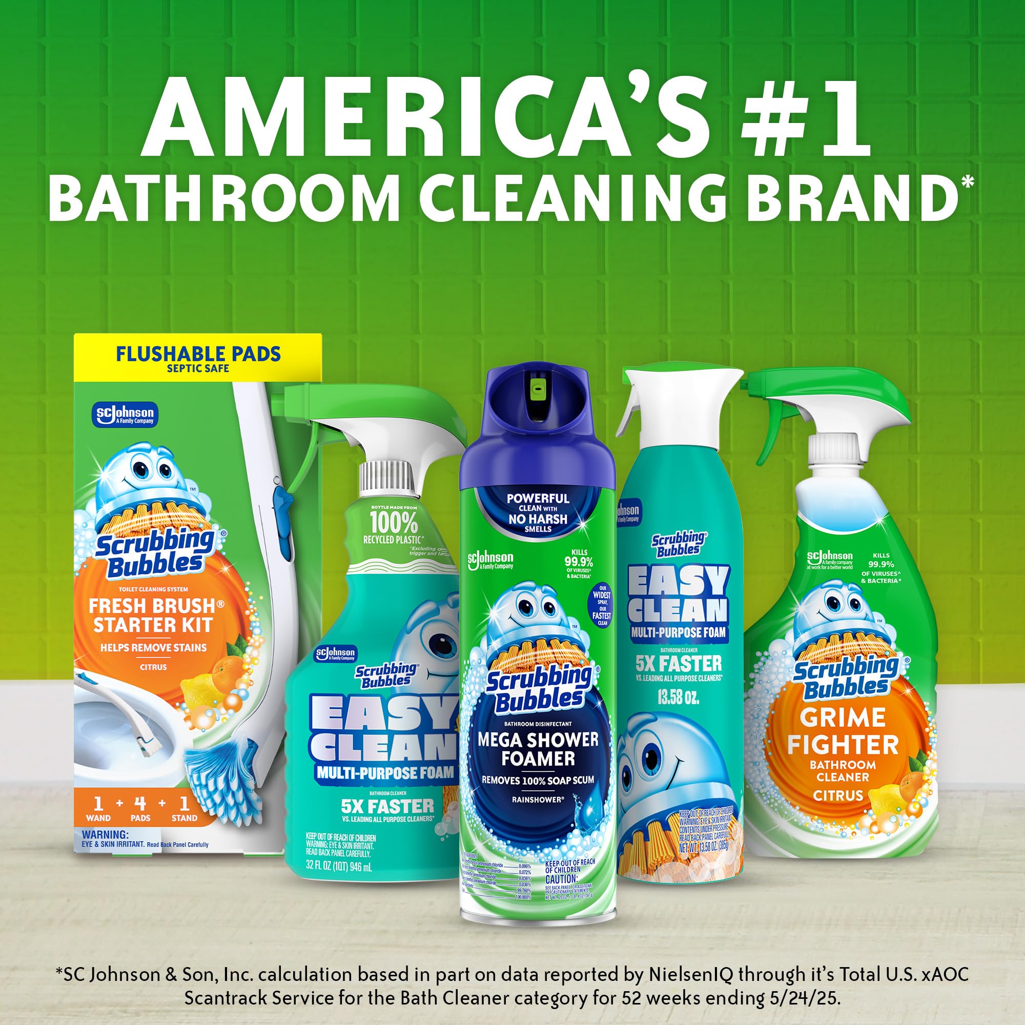 Scrubbing Bubbles Mega Bathroom and Shower Foamer Aerosol, Rainshower Scent, 20oz (Pack of 2) - Image 9