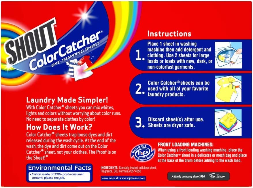 Shout Color Catchers for Laundry, Allow Mixed Washes, Prevents Color Runs and Maintains Original Clothing, 72 Count - Image 8