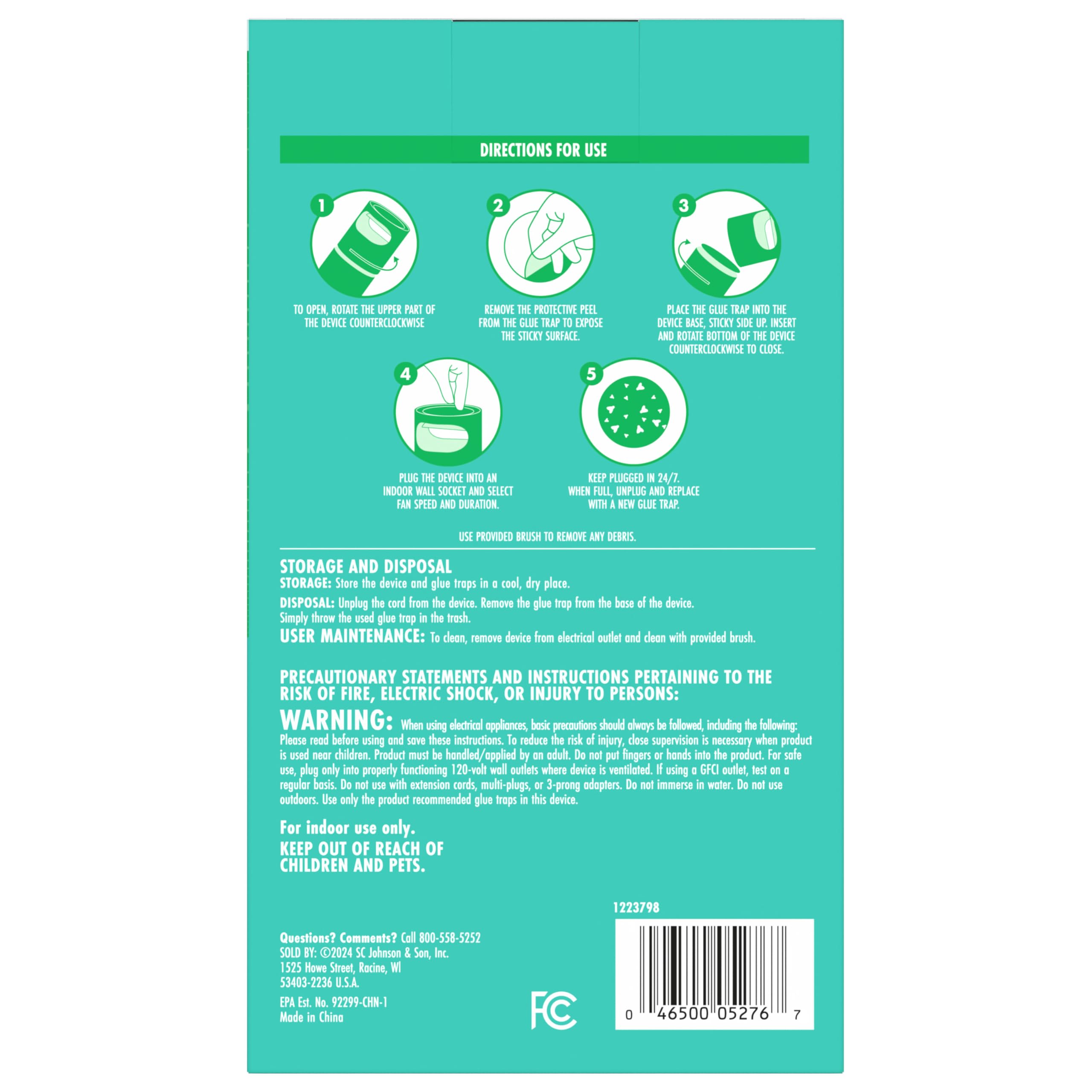 STEM Flying Insect Fan Trap for Indoor Bug Control, Attracts Mosquitoes, Fruit Flies, and House Flies, Plug-in Fan with UV Light, Starter Kit Includes 1 Device and 5 Glue Traps - Image 11