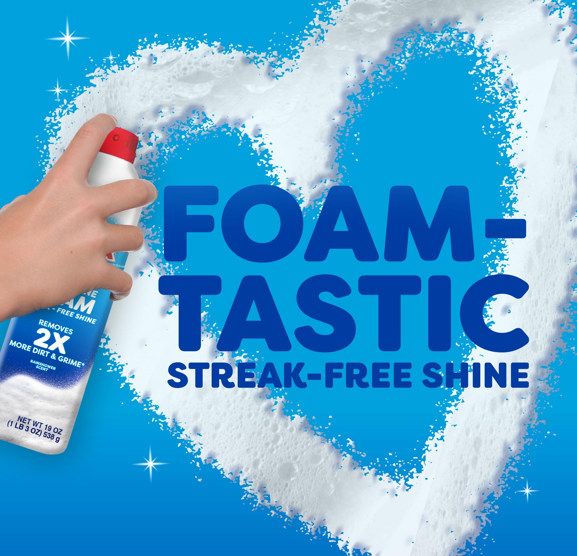 Windex Fast Shine Foam Glass Cleaner, No-Drip Windows, Doors, Mirrors & Countertops Aerosol Cleaning Spray, Streak-Free Shine, Removes Fingerprints, Dust, Dirt, Grime & More 19 oz (Pack of 1) - Image 3