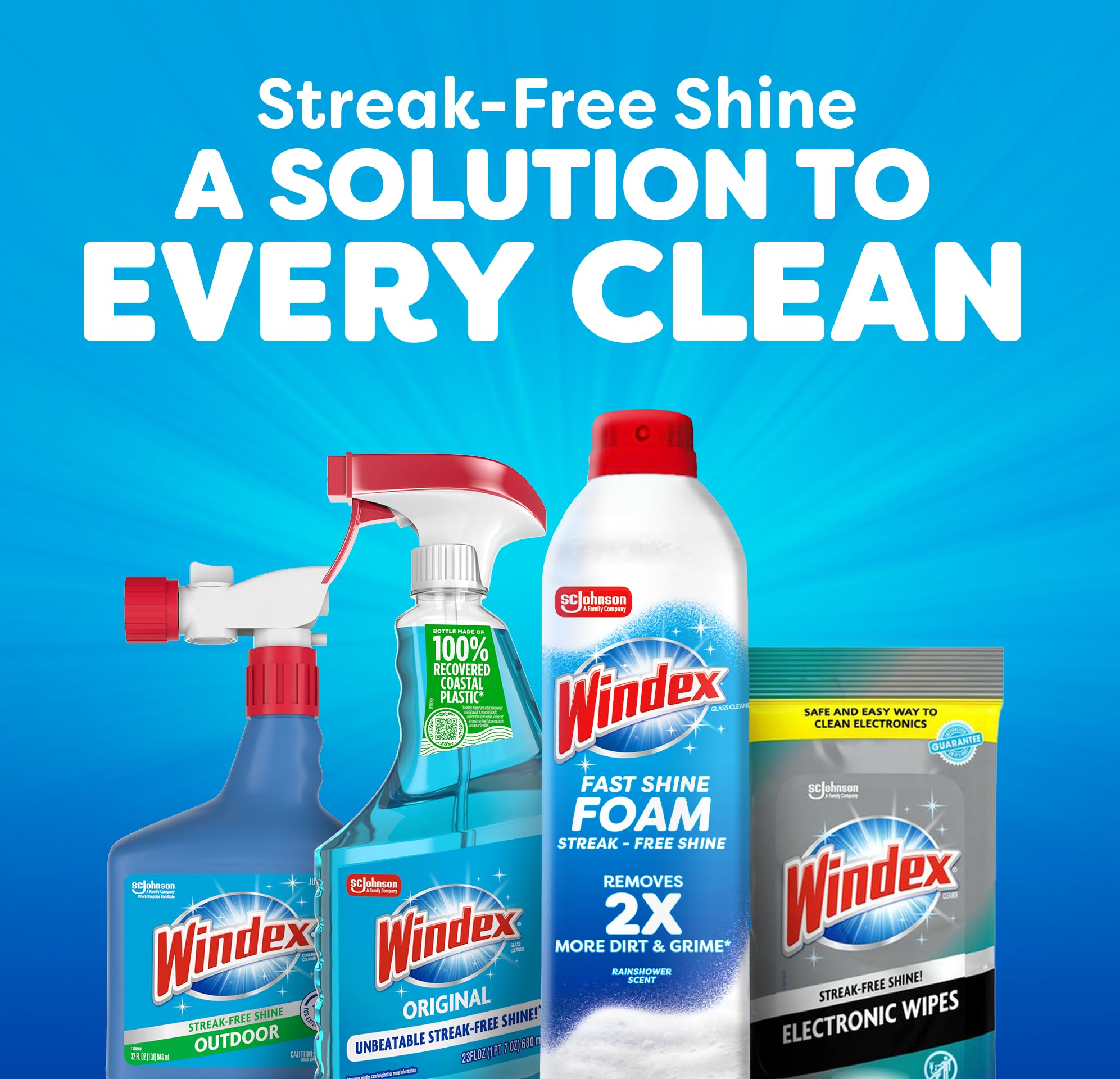 Windex Fast Shine Foam Glass Cleaner, No-Drip Windows, Doors, Mirrors & Countertops Aerosol Cleaning Spray, Streak-Free Shine, Removes Fingerprints, Dust, Dirt, Grime & More 19 oz (Pack of 1) - Image 9