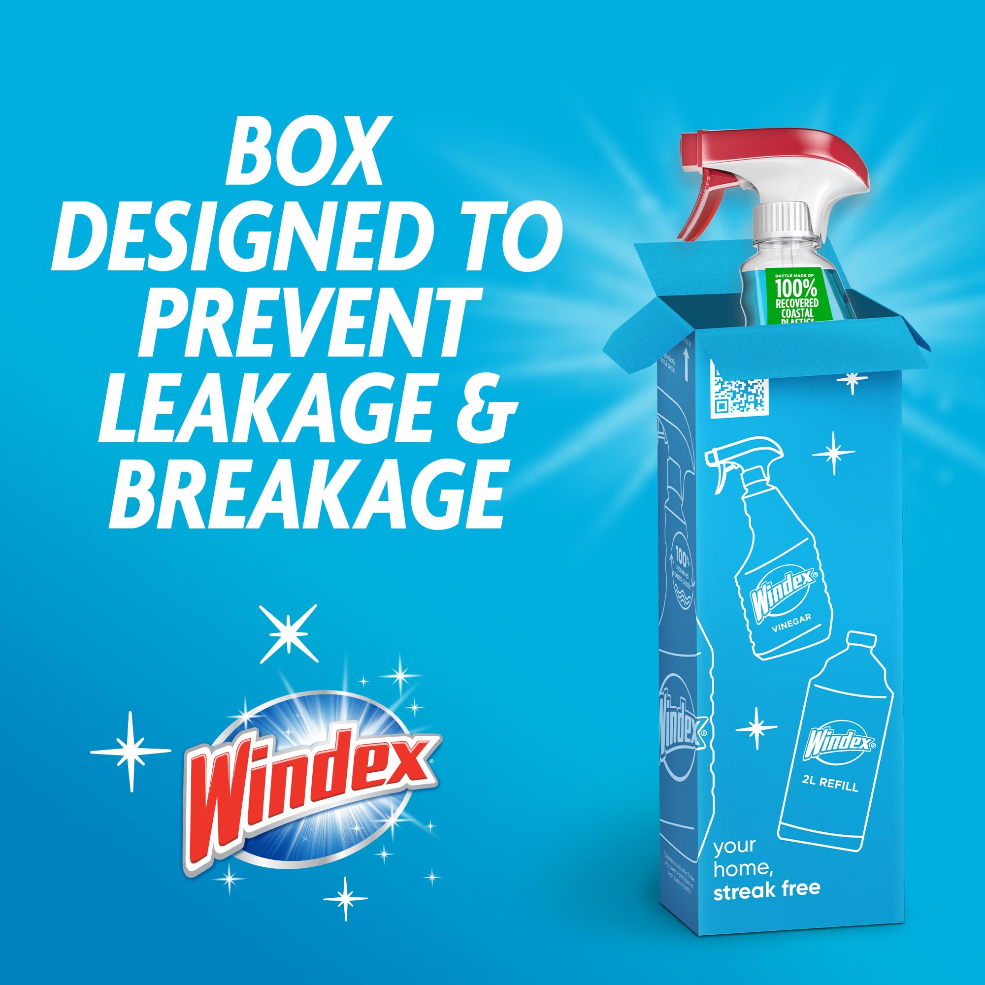 Windex Glass and Window Cleaner Spray Bottle, Packaging Designed to Prevent Leakage and Breaking, Surface Cleaning Spray, Original Blue Scent, 23 Fl Oz - Image 8