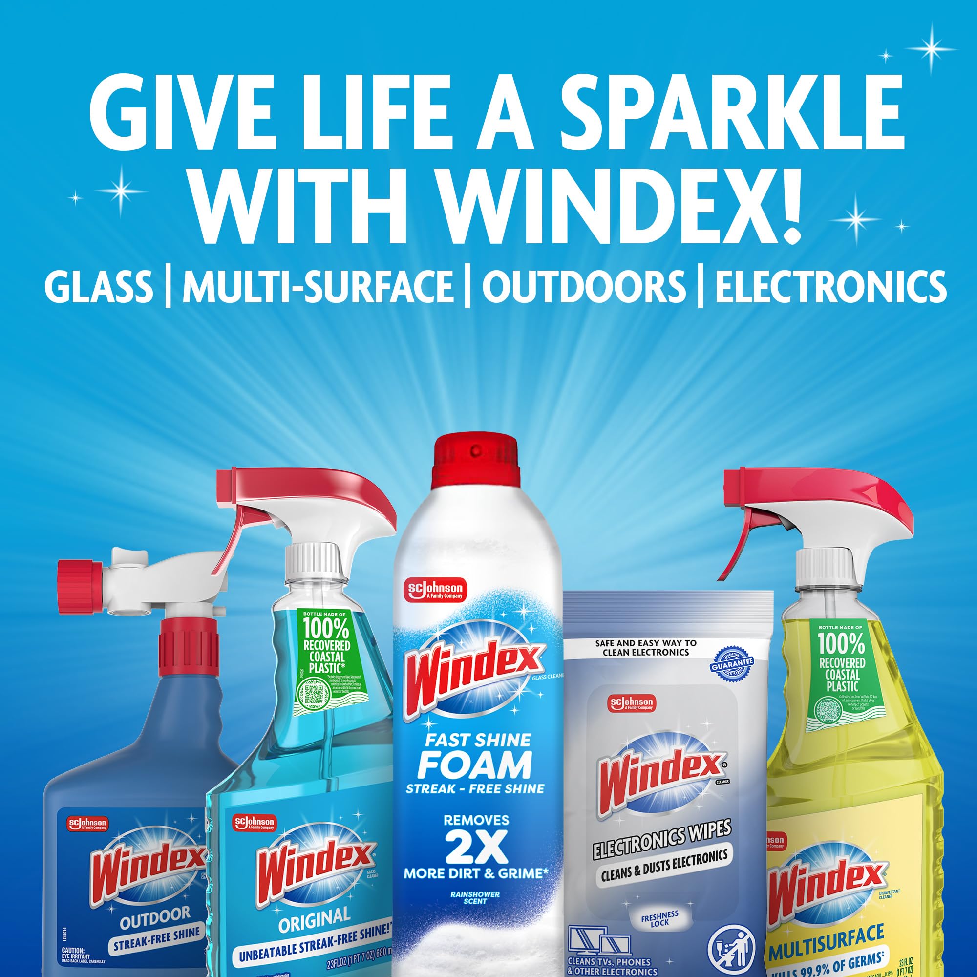 Windex Glass and Window Cleaner Spray Bottle, Packaging Designed to Prevent Leakage and Breaking, Surface Cleaning Spray, Original Blue Scent, 23 Fl Oz - Image 9