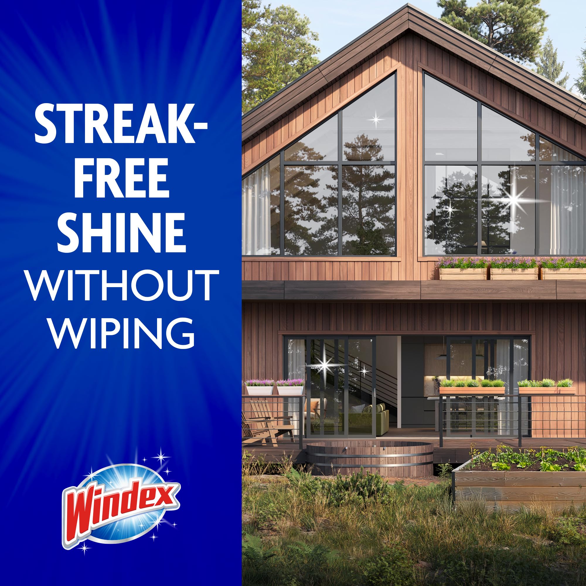 Windex Outdoor Window and Glass Cleaner for Hose Ammonia Free, Concentrated Formula for Deep Outdoor Clean, Patio Cleaner, Compatible With All Hoses, 32 Fl Oz (Pack of 2) - Image 3