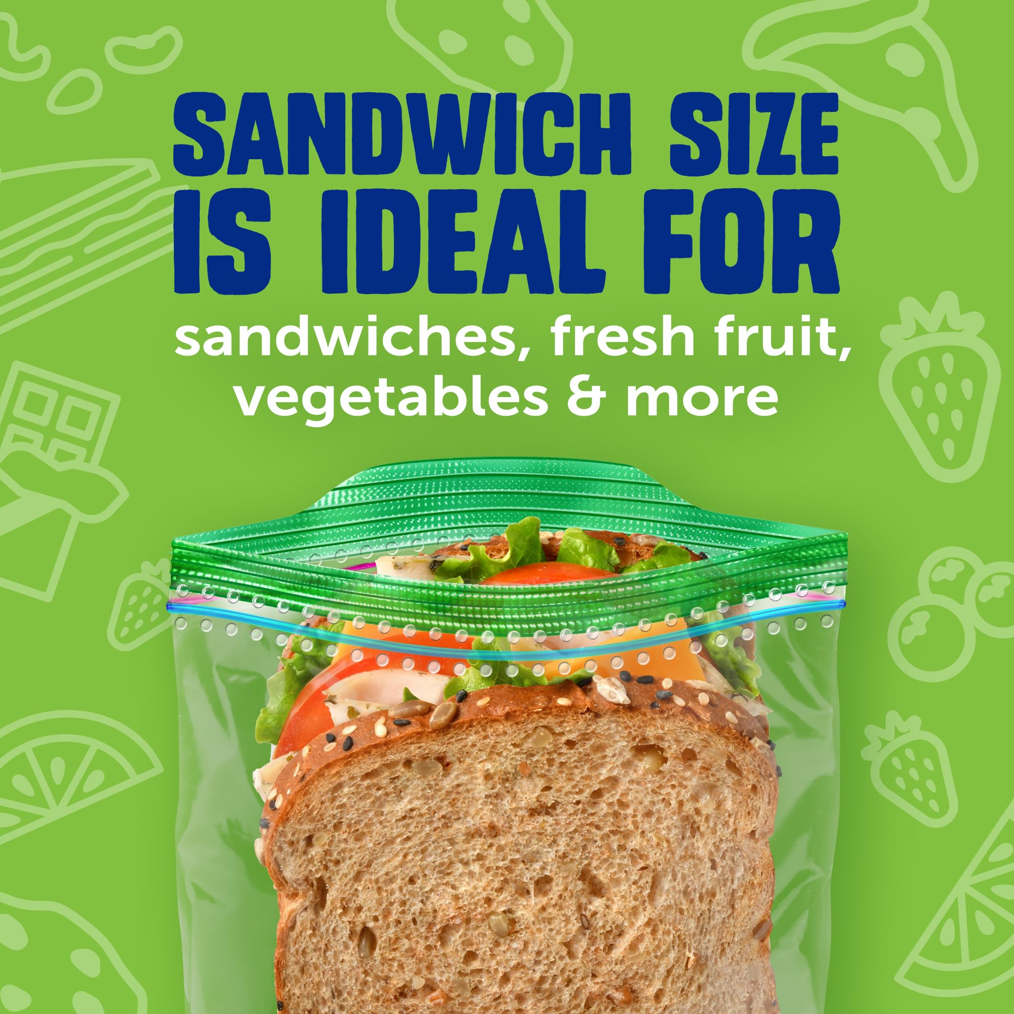 Ziploc 175 Count Sandwich and Snack Bags with EasyGuide Texture, Plastic Storage Bags with Grip 'n Seal Technology - Image 3