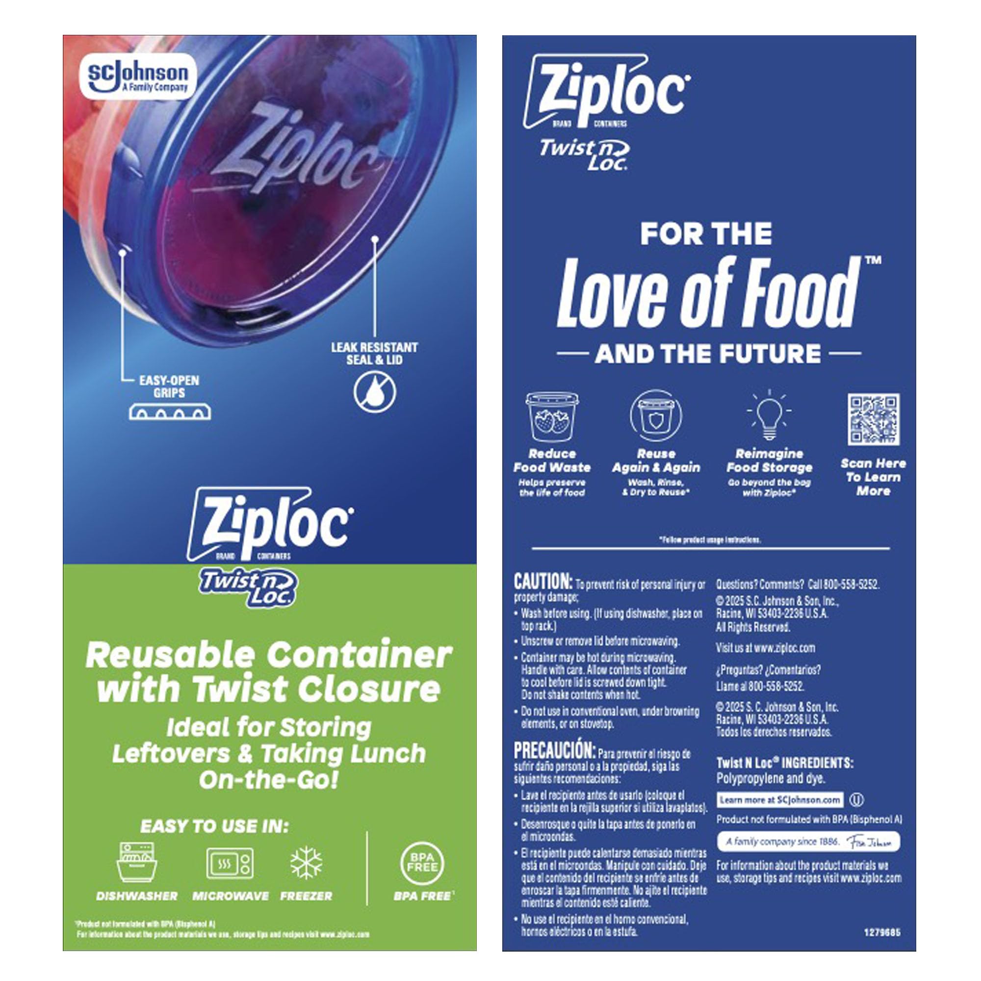 Ziploc Brand Twist n Loc Food Storage Containers, Leak Resistant Design, Small Round, 9 count - Image 8