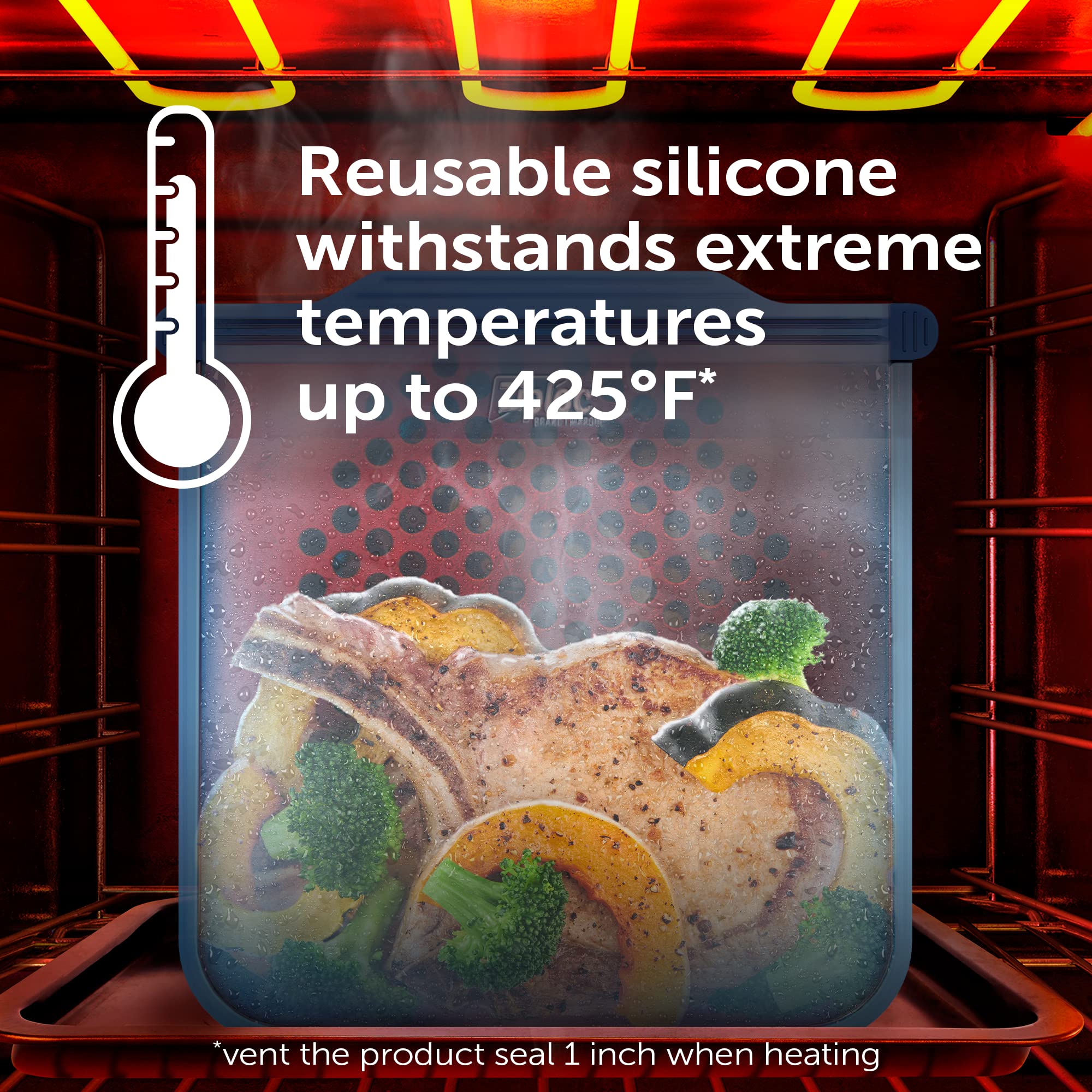 Ziploc Endurables Large Pouch, 8 Cups, Reusable Silicone Bags and Food Storage Meal Prep Containers for Freezer, Oven, and Microwave, Dishwasher Safe - Image 6