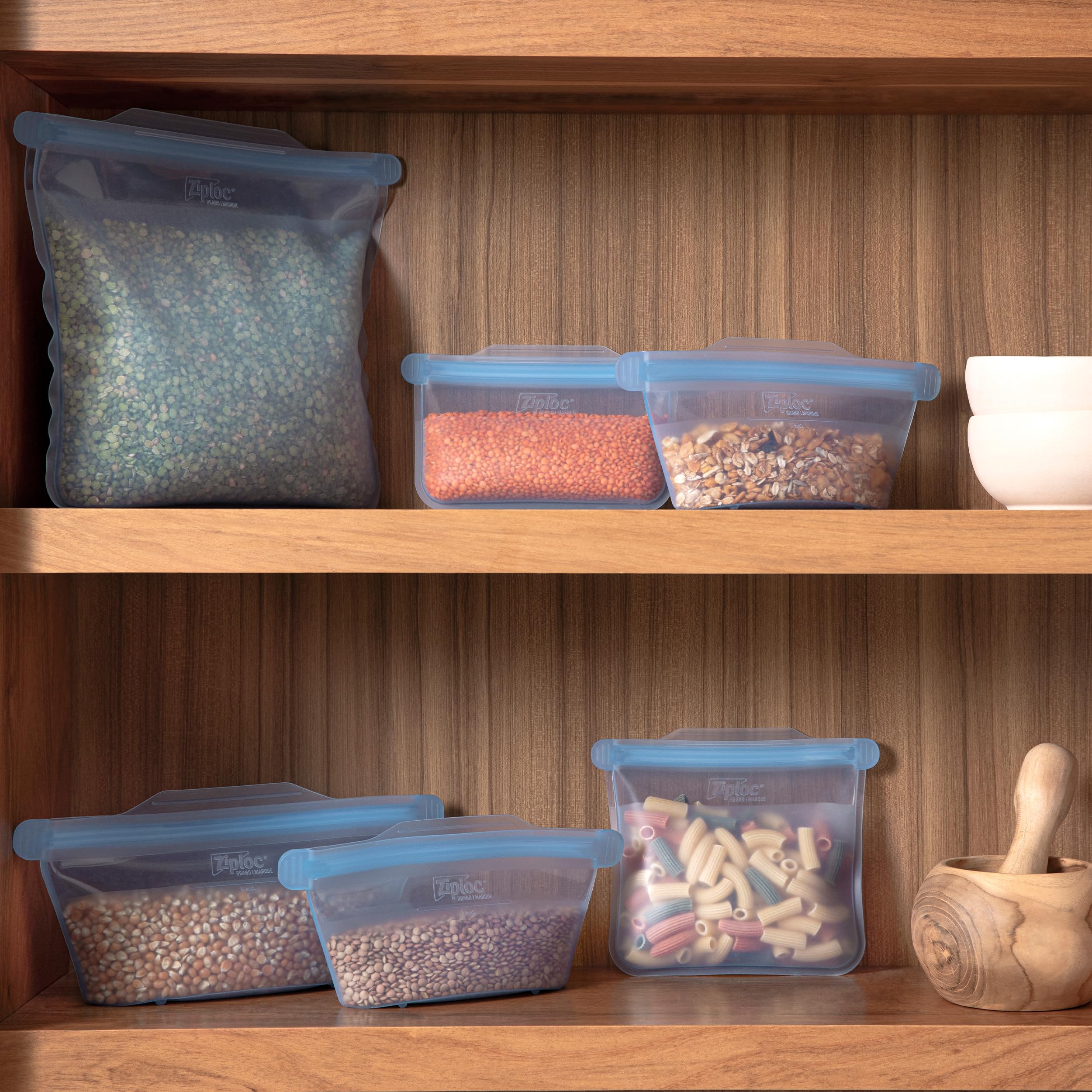 Ziploc Endurables Pouch and Containers Variety Pack, Reusable Silicone Bags and Food Storage Meal Prep Containers for Freezer, Oven, and Microwave, Dishwasher Safe, 5 Total - Image 7