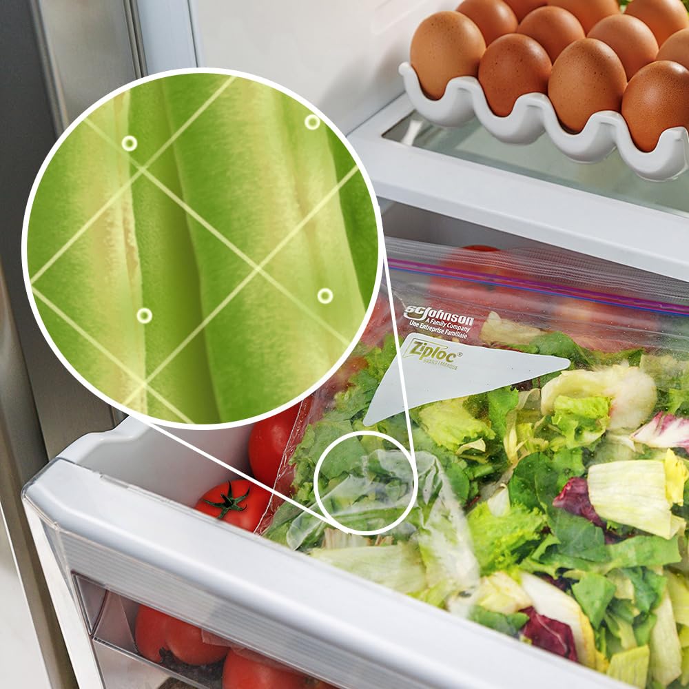 Ziploc Food Storage Produce Bags, Seal Top to Keep and Control Moisture, 15 Bags Total - Image 3