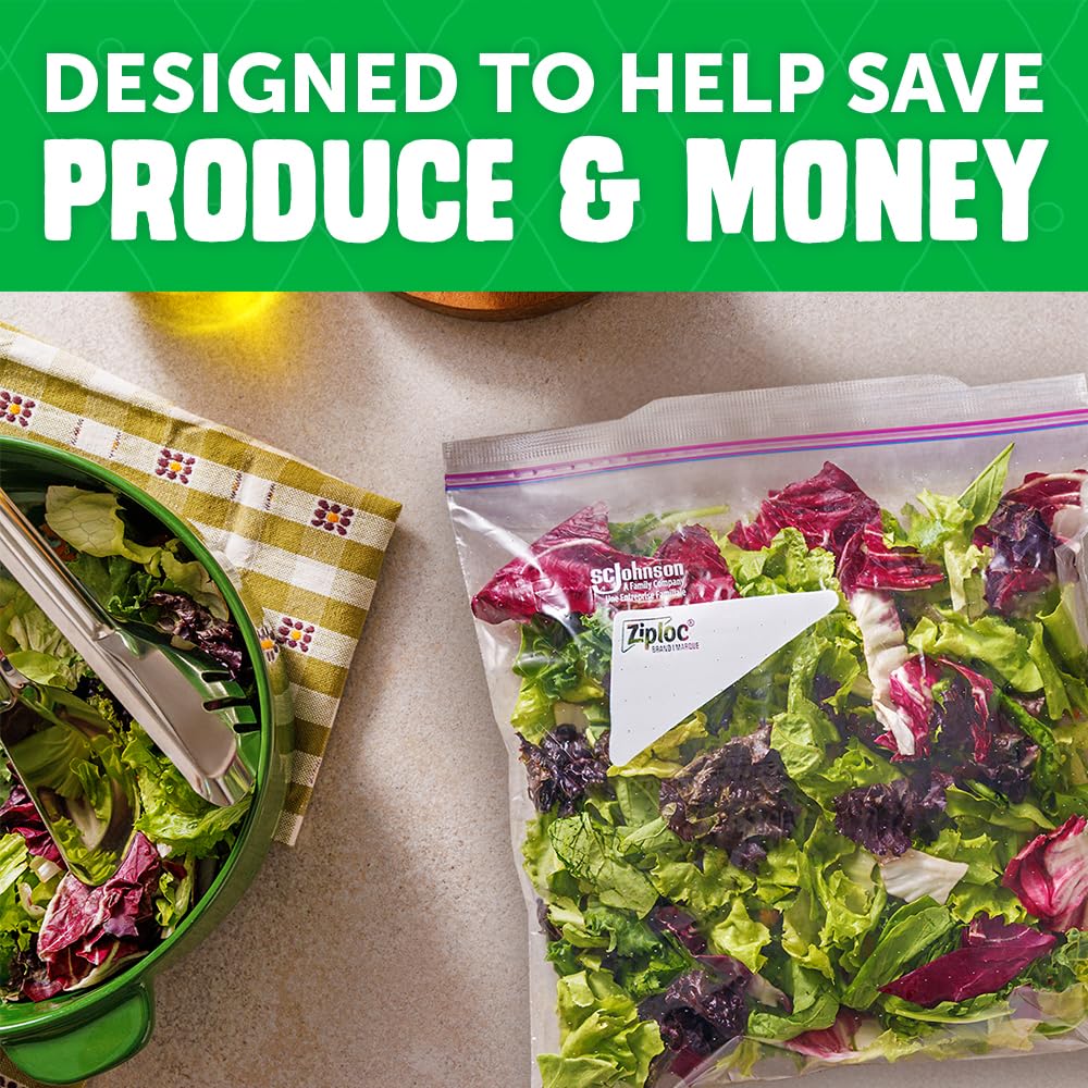 Ziploc Food Storage Produce Bags, Seal Top to Keep and Control Moisture, 15 Bags Total - Image 6