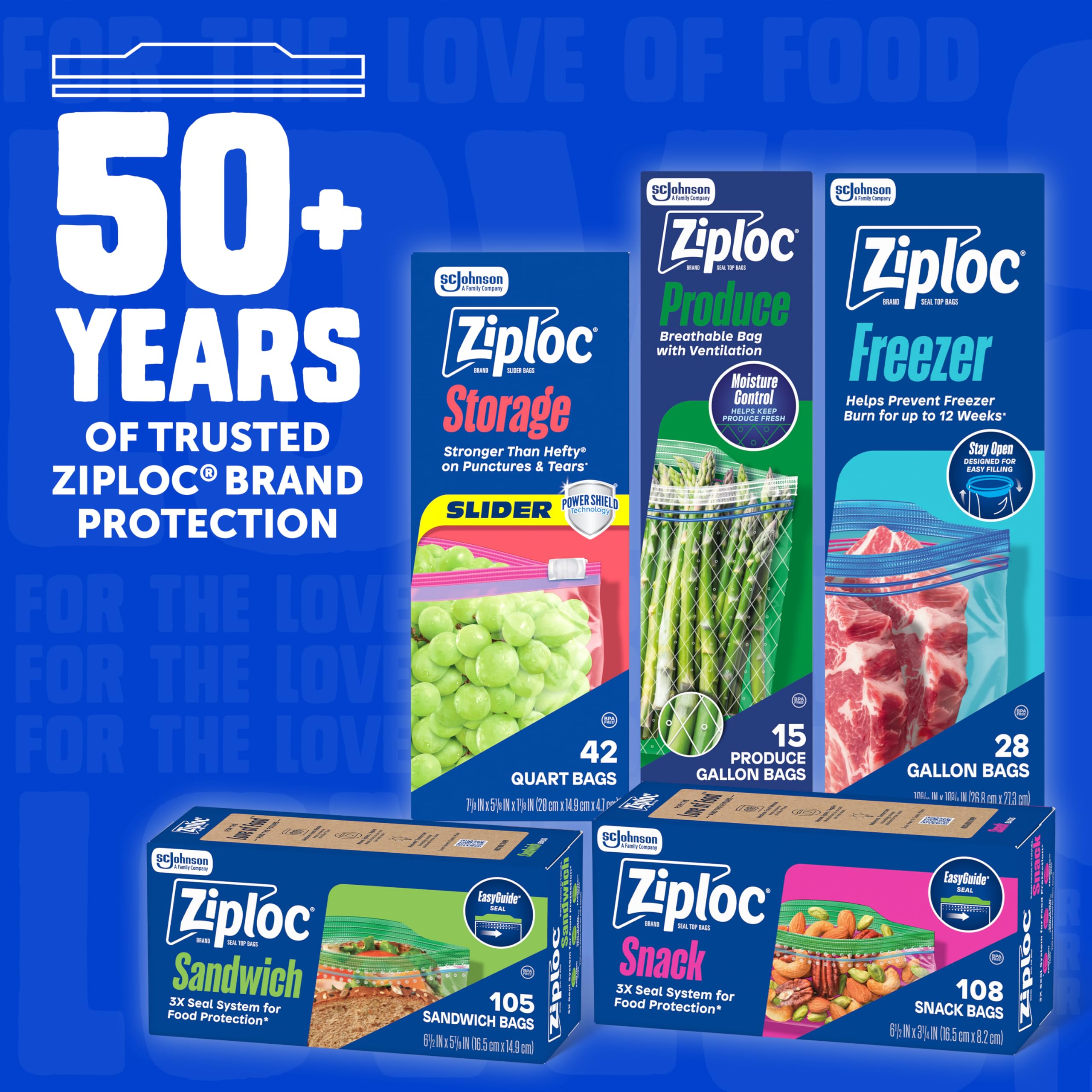 Ziploc Gallon Food Storage Freezer Bags, Stay Open Design, Easy to Fill, 80 count - Image 7