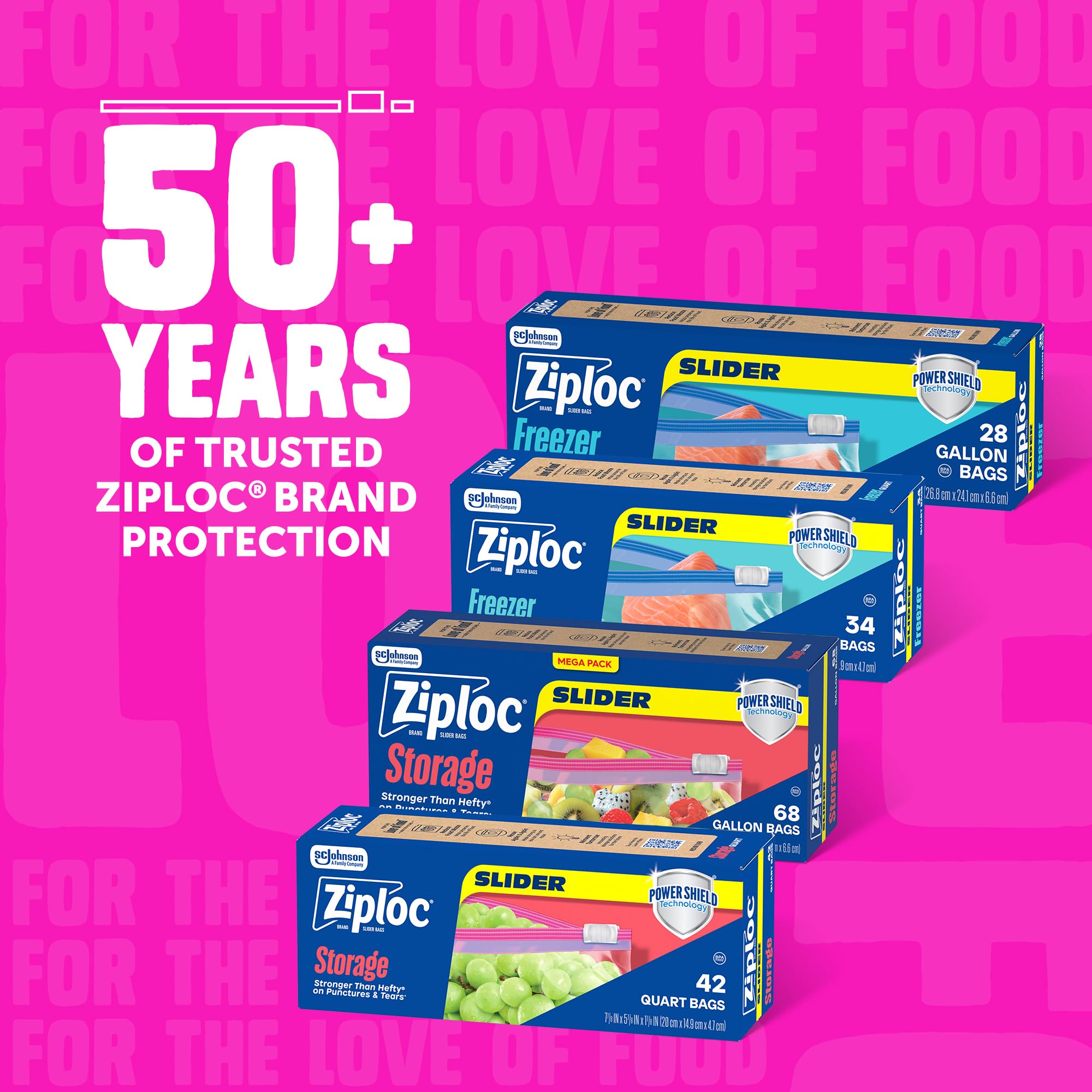 Ziploc Quart Food Storage Slider Bags, Power Shield Technology for More Durability, 42 Count - Image 7