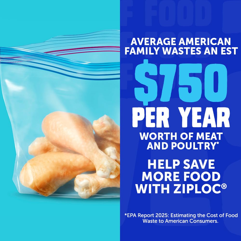 Ziploc Half Gallon Food Storage Freezer Bags, Easy Open and Close, 40 Bags Total - Image 3