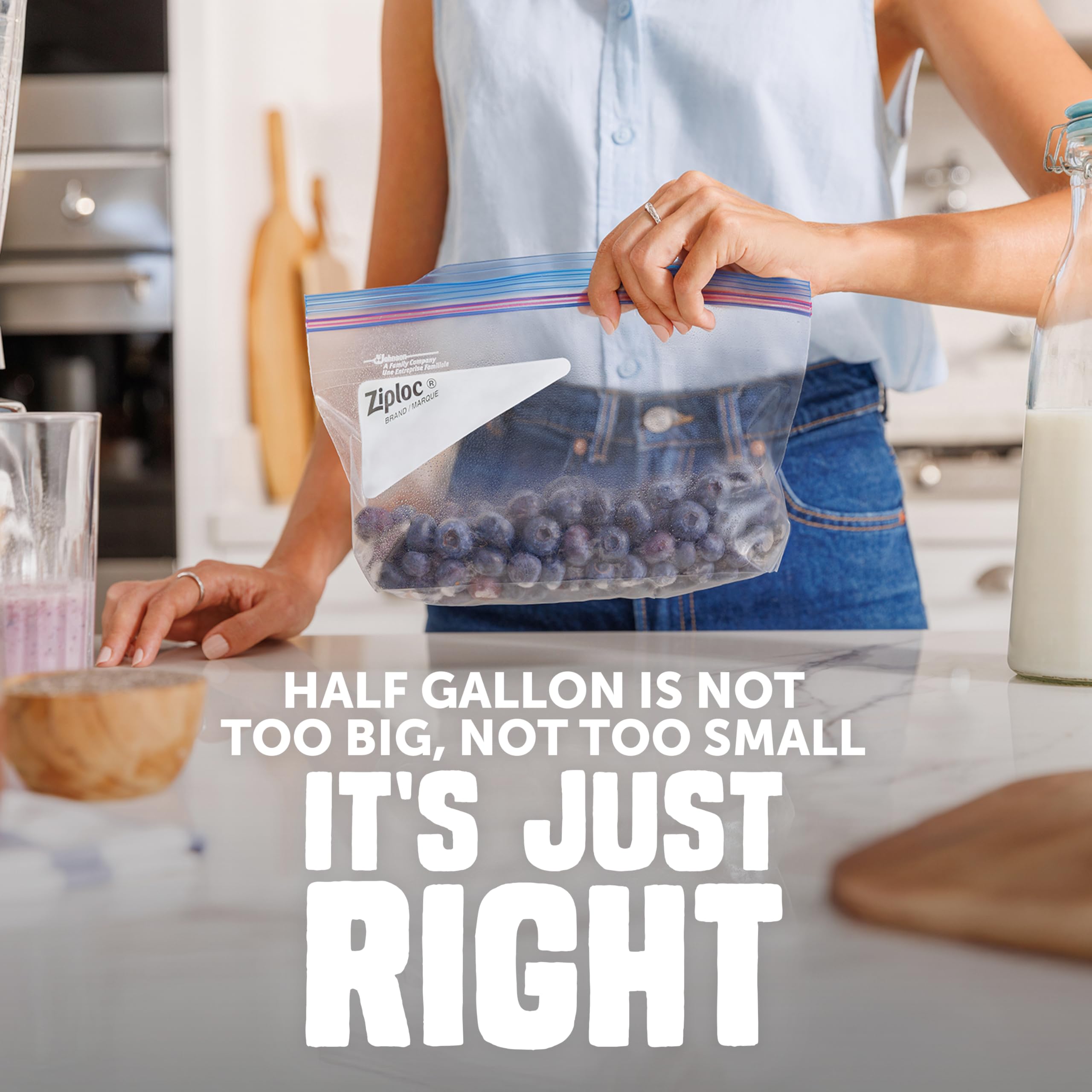 Ziploc Half Gallon Food Storage Freezer Bags, Easy Open and Close, 40 Bags Total - Image 4