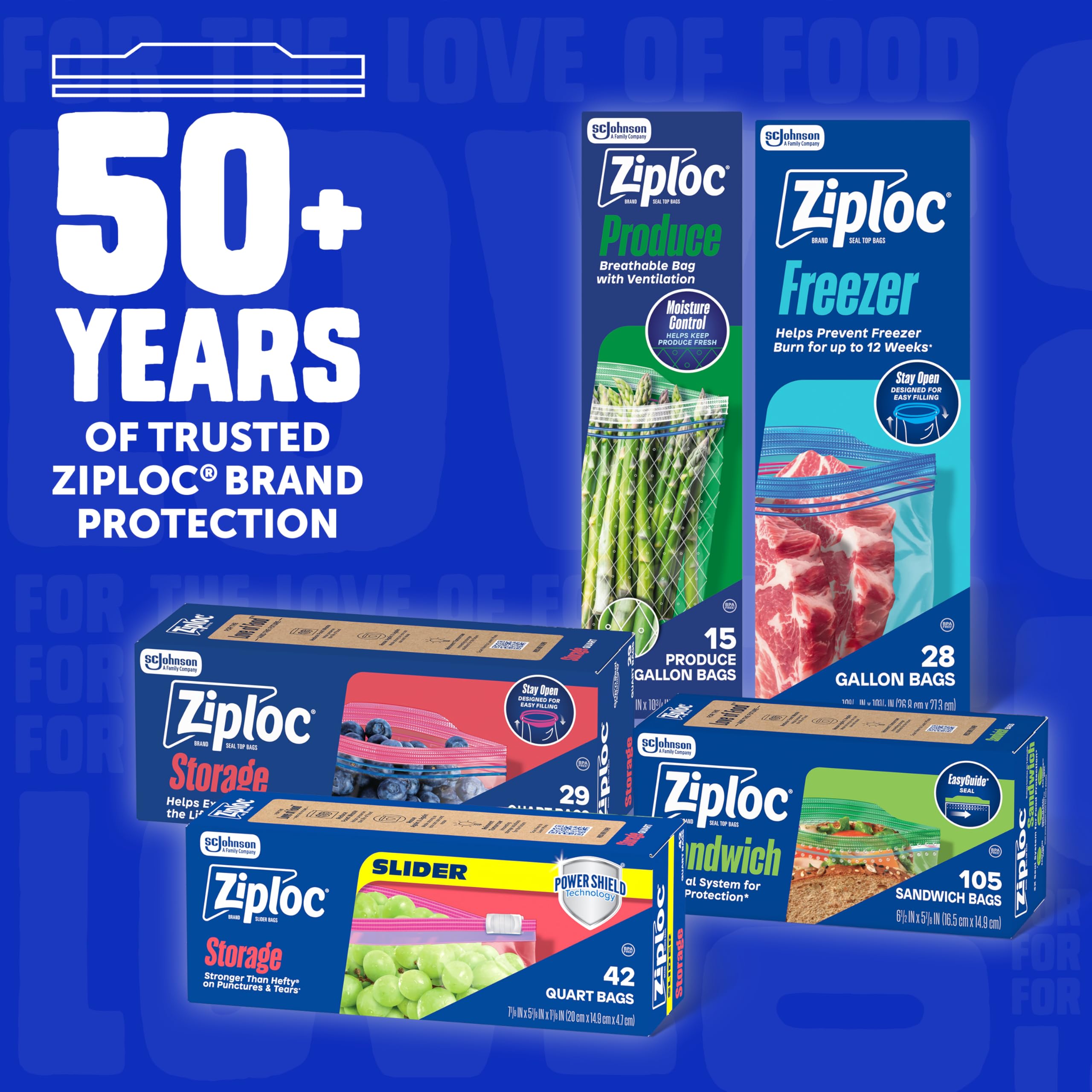 Ziploc Half Gallon Food Storage Freezer Bags, Easy Open and Close, 40 Bags Total - Image 7