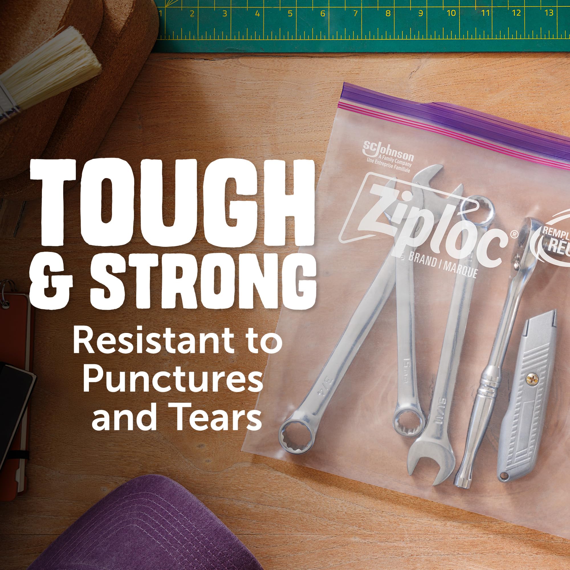 Ziploc Heavy Duty Gallon Storage Bags, Reusable Large Bag for Food, Tools, Craft, and Clothing Storage, 10 Count - Image 3