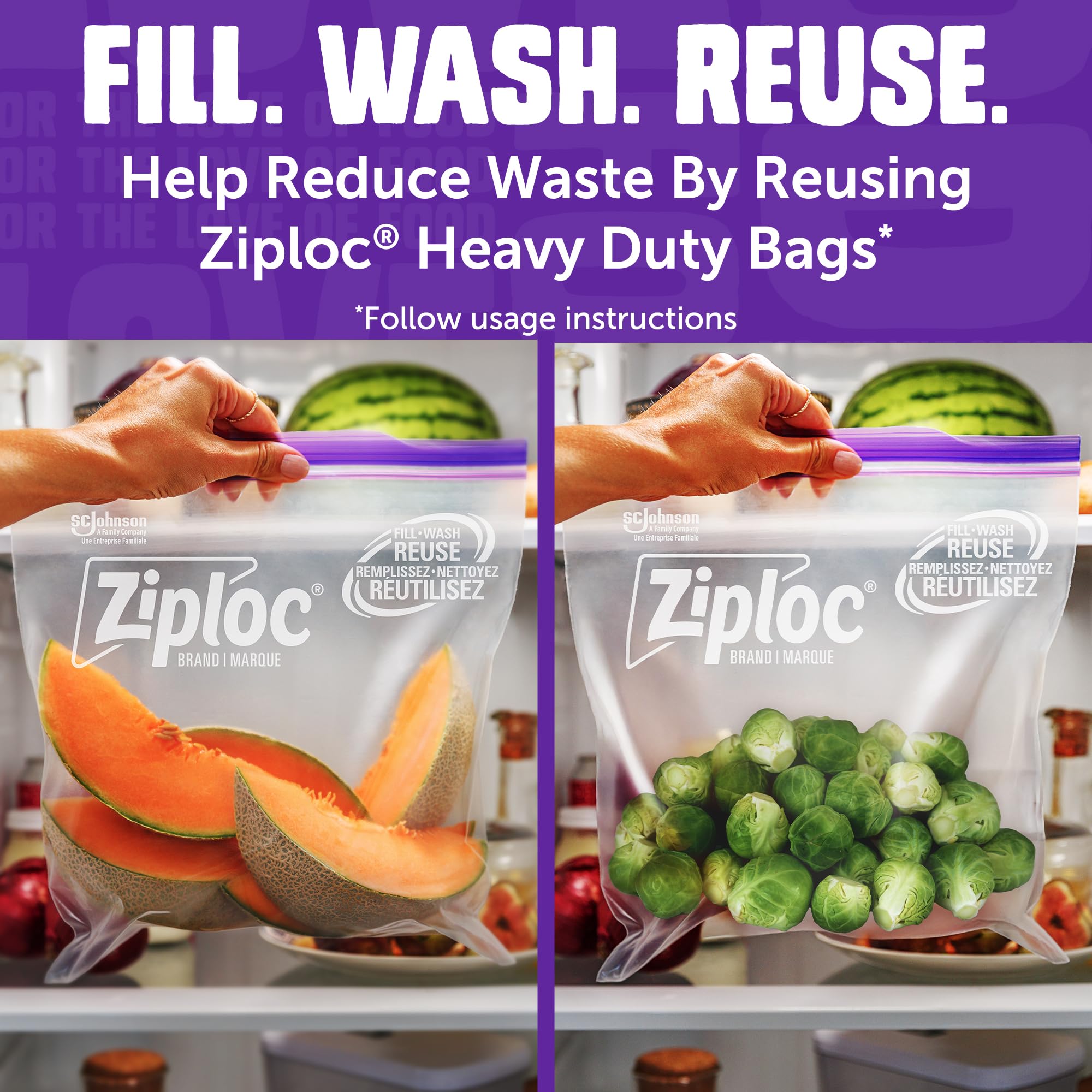 Ziploc Heavy Duty Gallon Storage Bags, Reusable Large Bag for Food, Tools, Craft, and Clothing Storage, 10 Count - Image 4