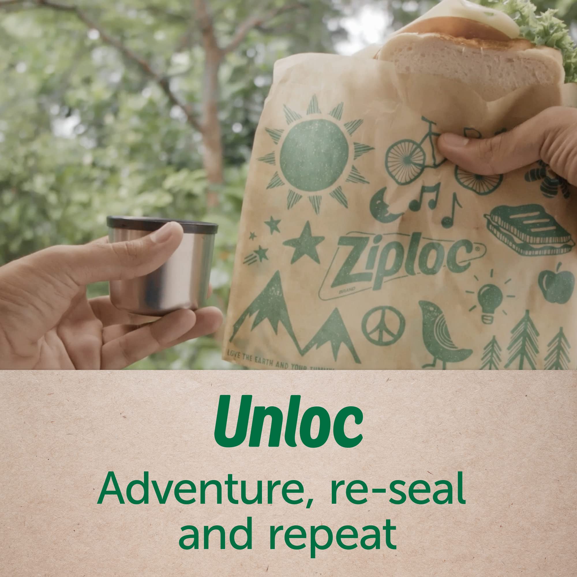 Ziploc Paper Sandwich and Snack Bags, Recyclable & Sealable with Fun Designs, 50 Bags Total - Image 7