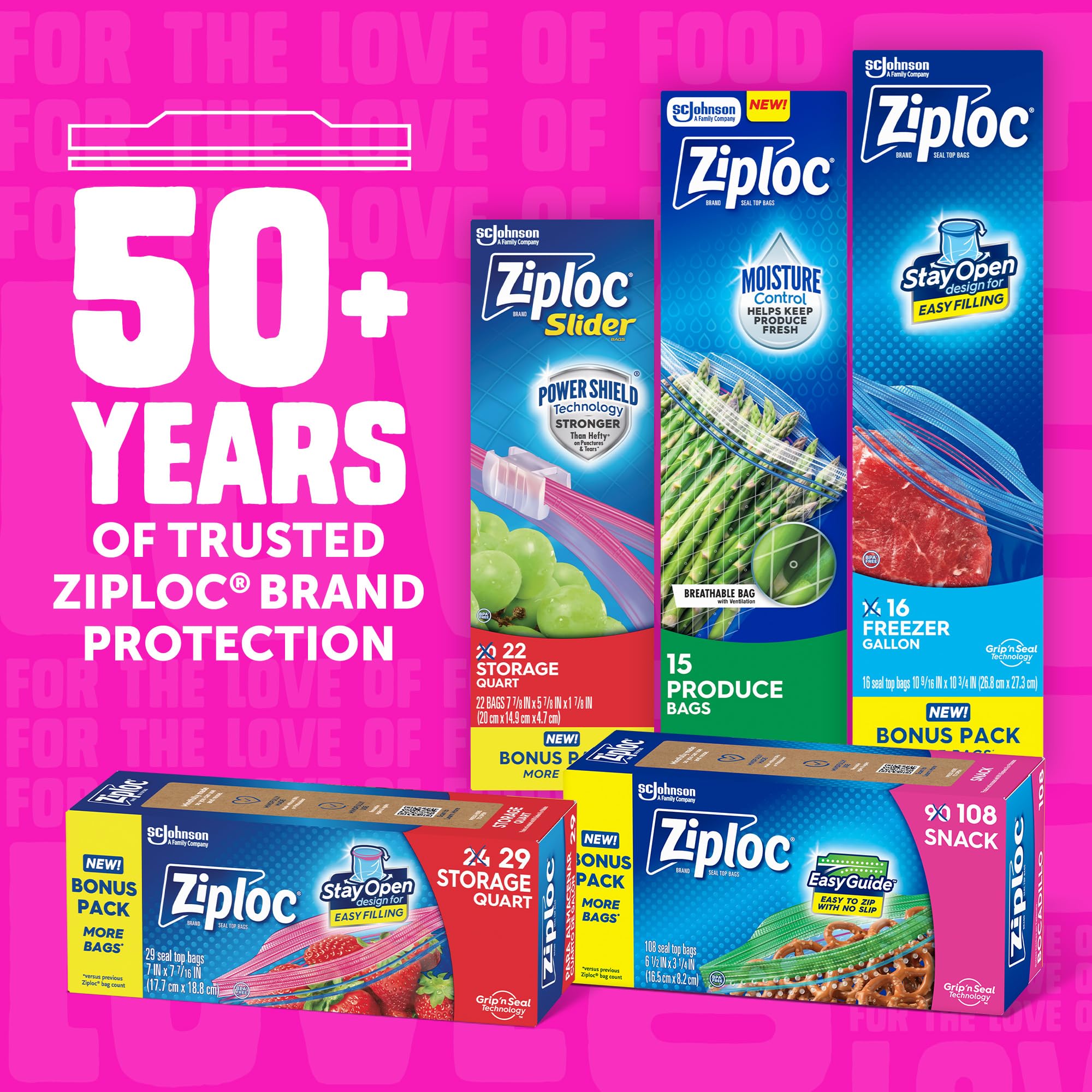 Ziploc Quart Food Storage Bags, Stay Open Design with Stand-Up Bottom, Easy to Fill, 100 Count - Image 6