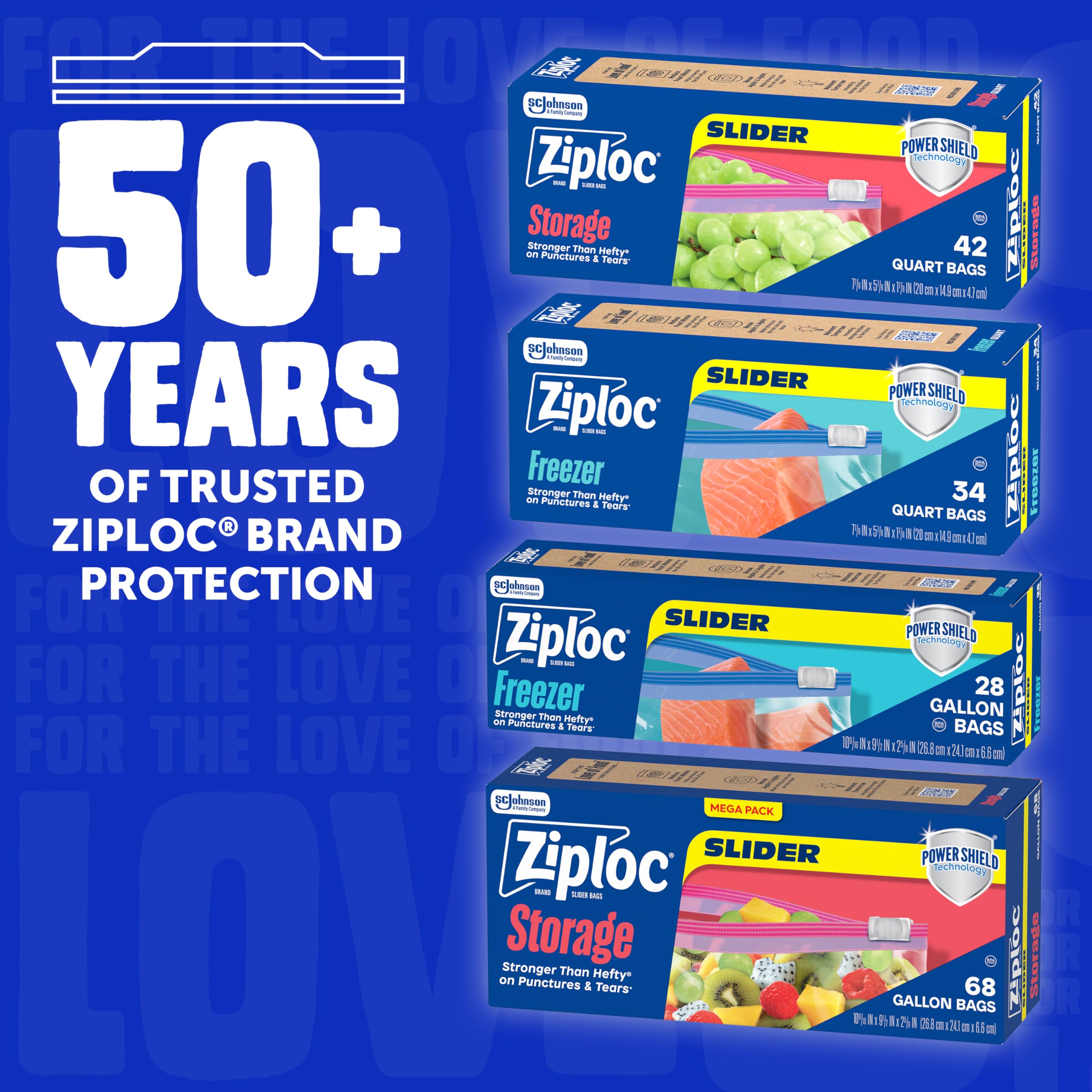 Ziploc Gallon Food Storage Freezer Slider Bags, Power Shield Technology for More Durability, 13 count - Image 7