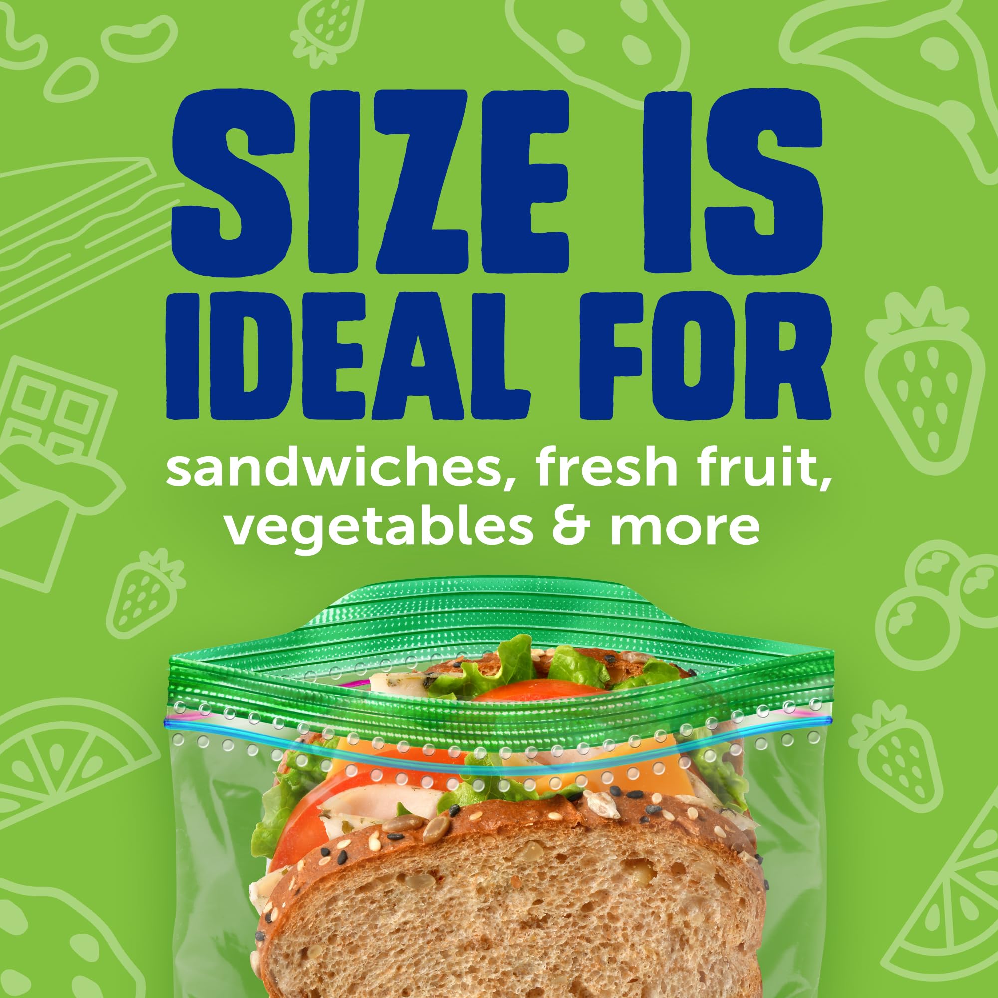 Ziploc Sandwich and Snack Bags Bundle with EasyGuide Texture, Small Plastic Storage Bags with Grip 'N Seal Technology, 105 Count and 280 Count - Image 5