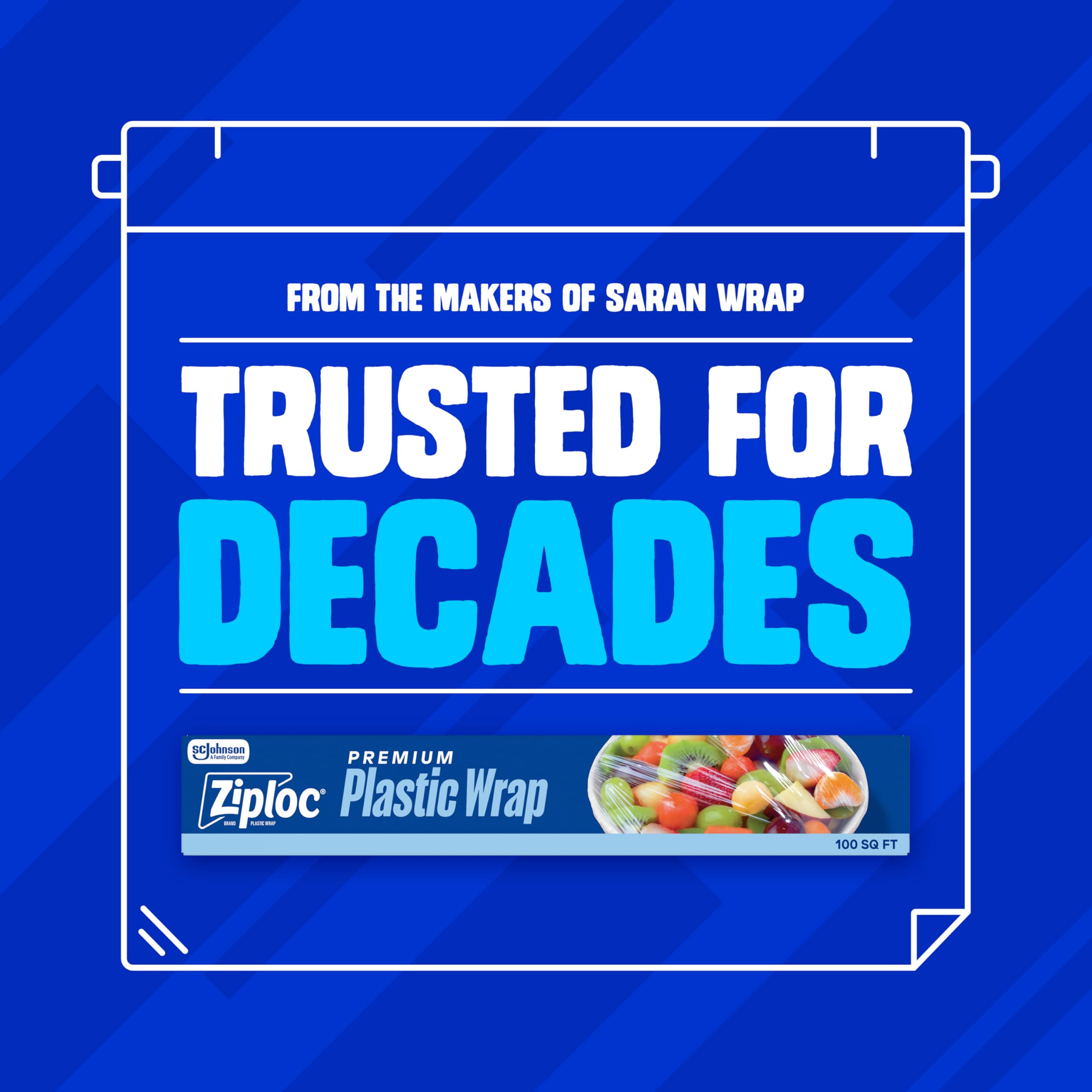 Ziploc Wrap, From Makers of Saran Wrap, Food Storage, Protects Food, Easy Dispense, 100 Sq Ft Roll - Image 3