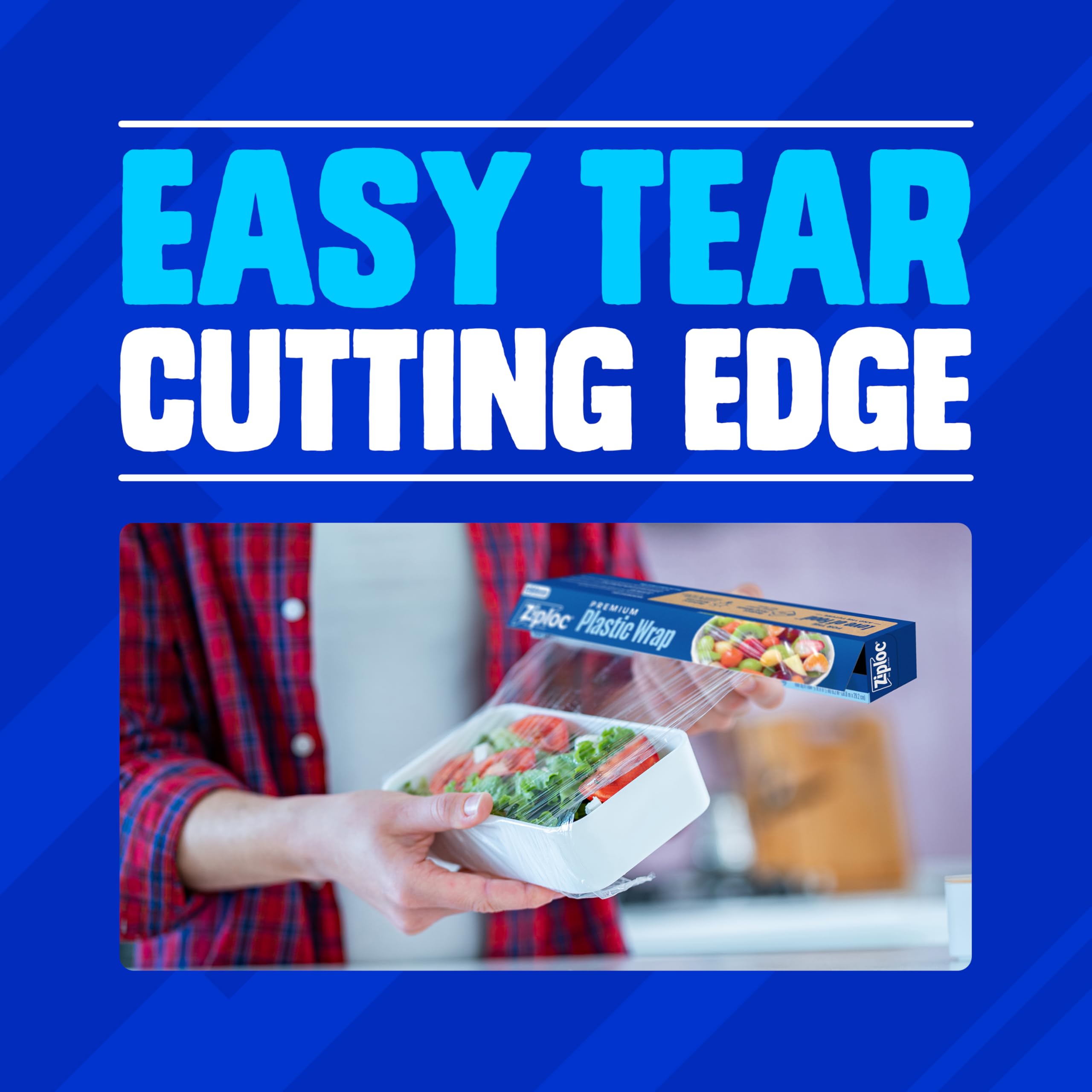 Ziploc Wrap, From Makers of Saran Wrap, Food Storage, Protects Food, Easy Dispense, 100 Sq Ft Roll - Image 5