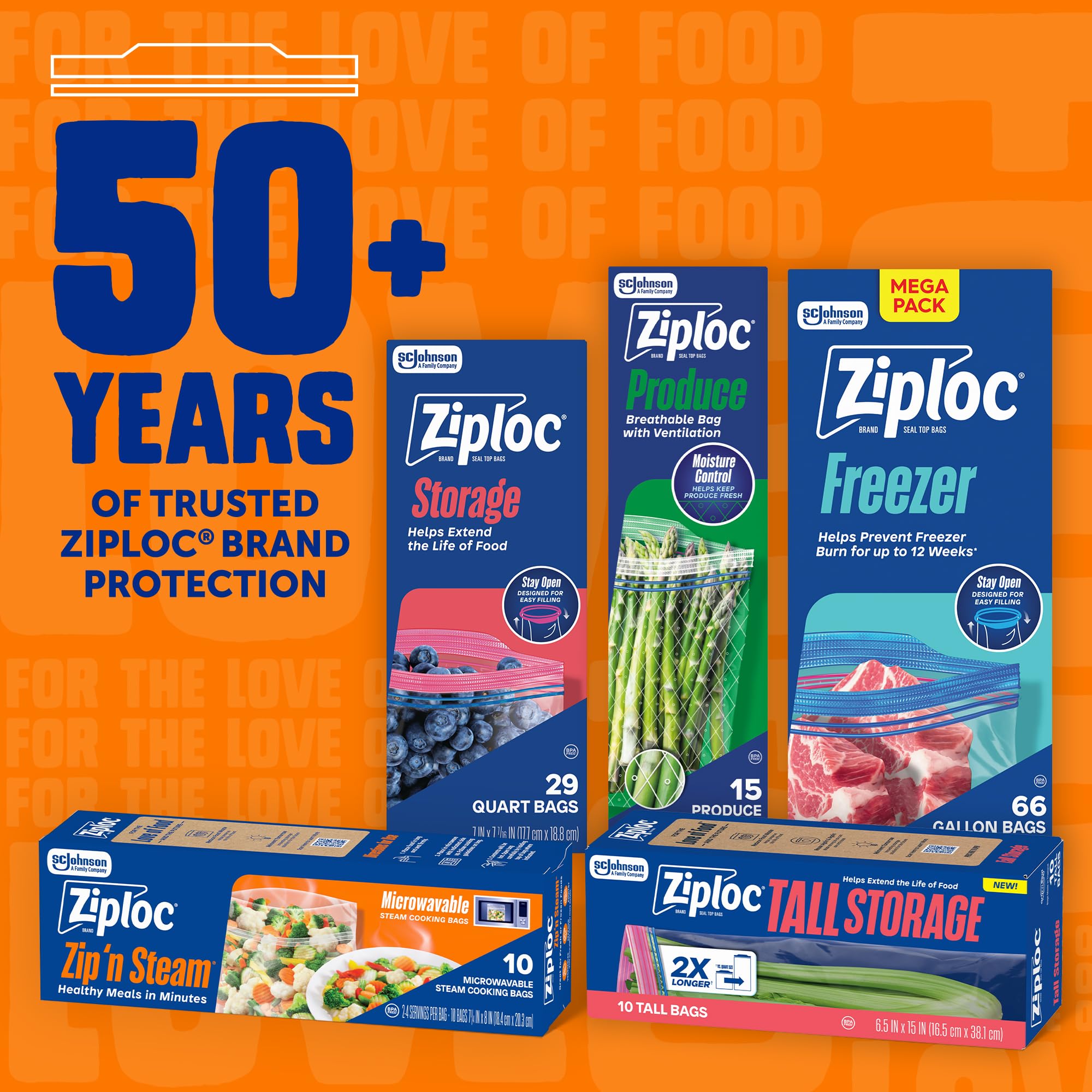 Ziploc Zip 'n Steam Food Storage Cartons for Meal Prep, Healthy Meals in Minutes, Microwave Safe, 10 Count - Image 7